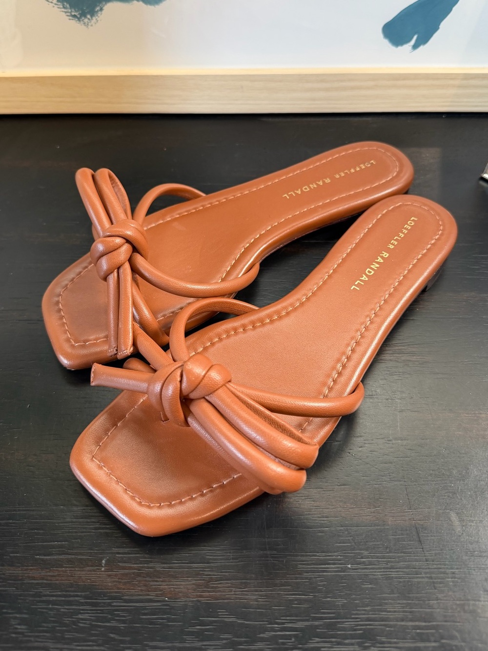 Loeffler Randall Hadley Timber Leather Bow Sandal